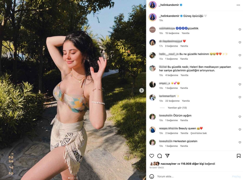 helin kandemir in bikinili yaz paylasimi gundem oldu bu ne guzellik